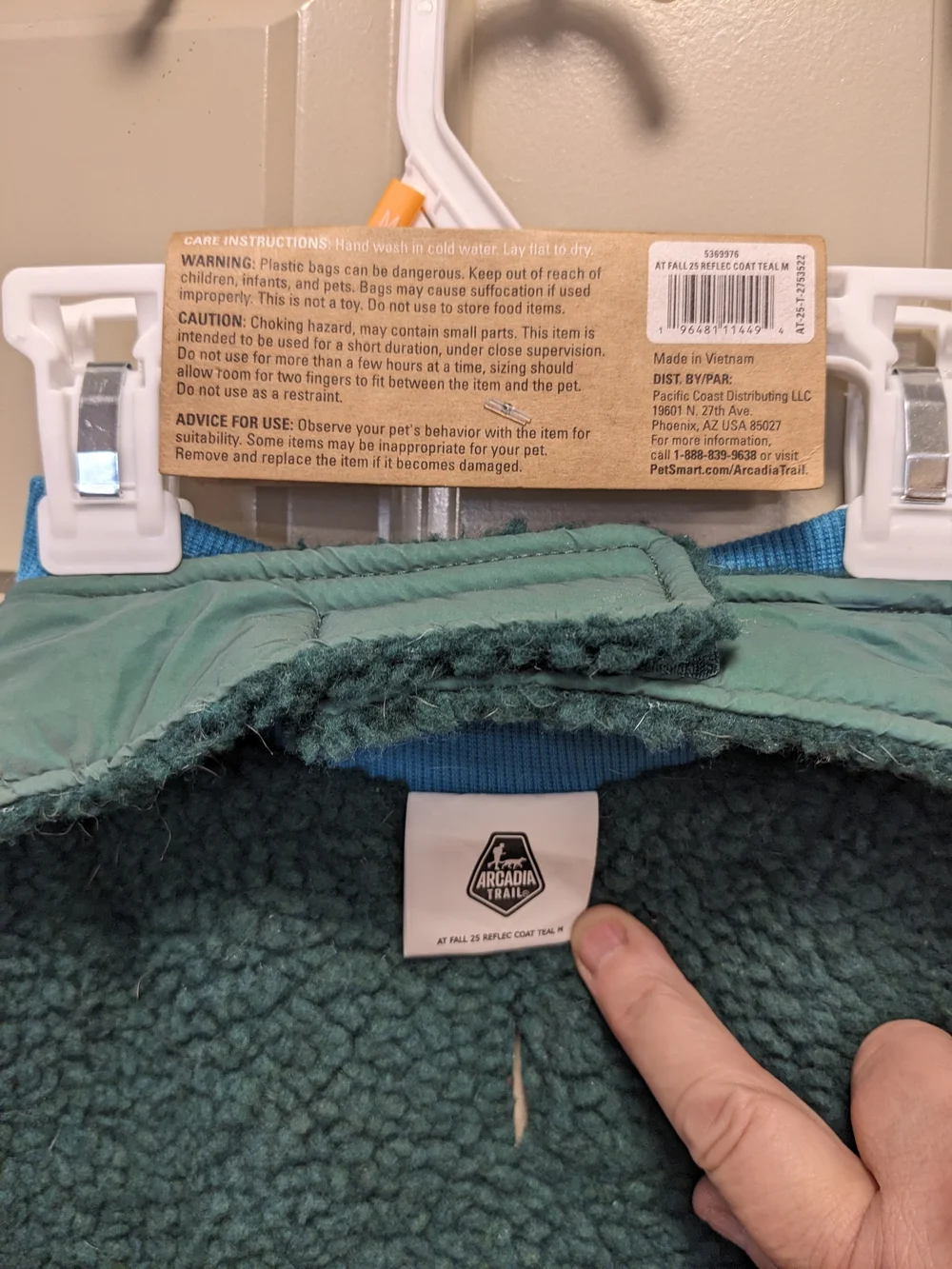 Arcadia Trail Ultra Reflective Sherpa Dog Jacket Size Medium